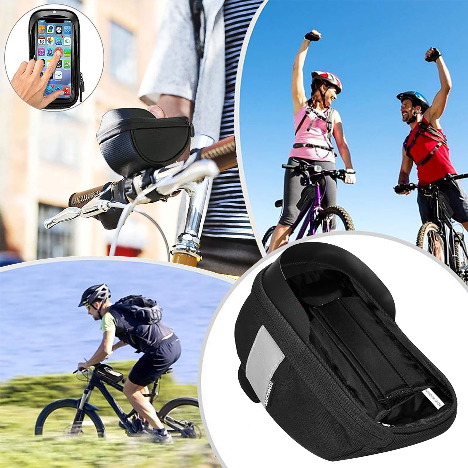 Cycling Gear Duffle - Waterdichte fietstelefoontas Stuurzakje Scherm Fietsframe Fietstas