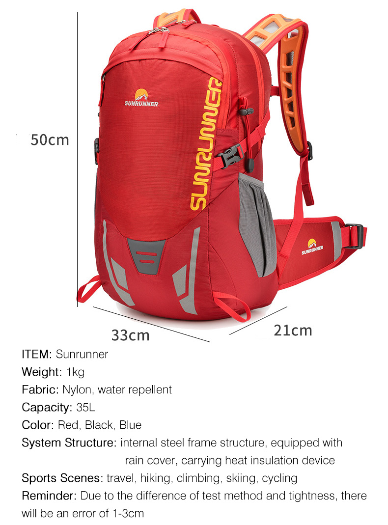 35L wandelrugzak met grote cap - Cycling Gear Storage recensie en prijs